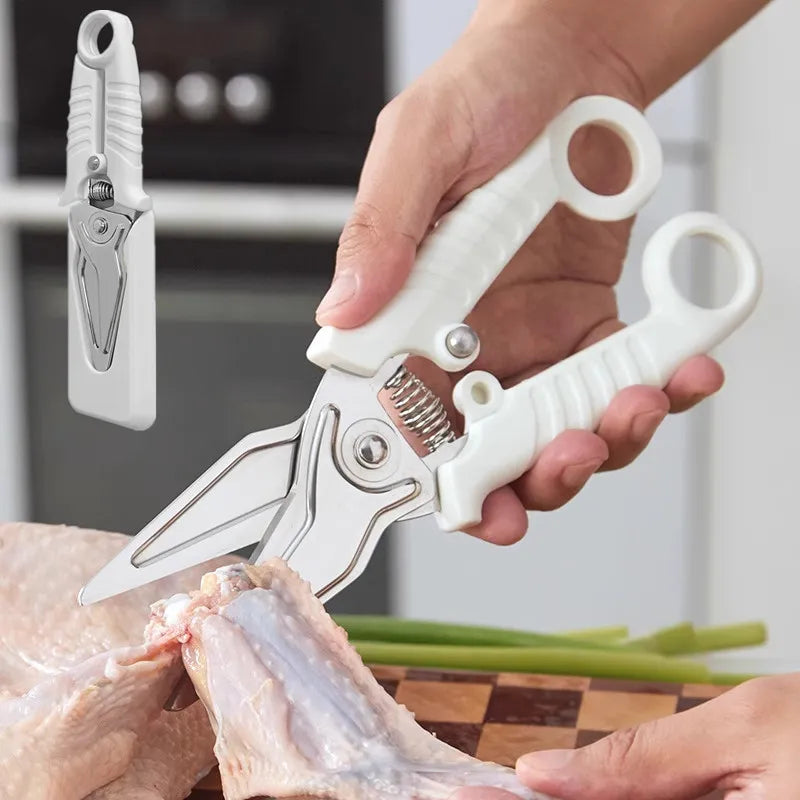 Kitchen Shears Stainless Steel Self-Sharpening Non-Slip Grip