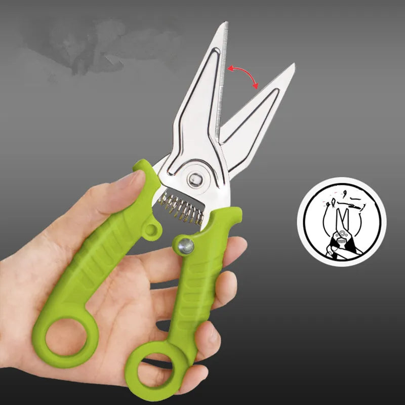 Kitchen Shears Stainless Steel Self-Sharpening Non-Slip Grip