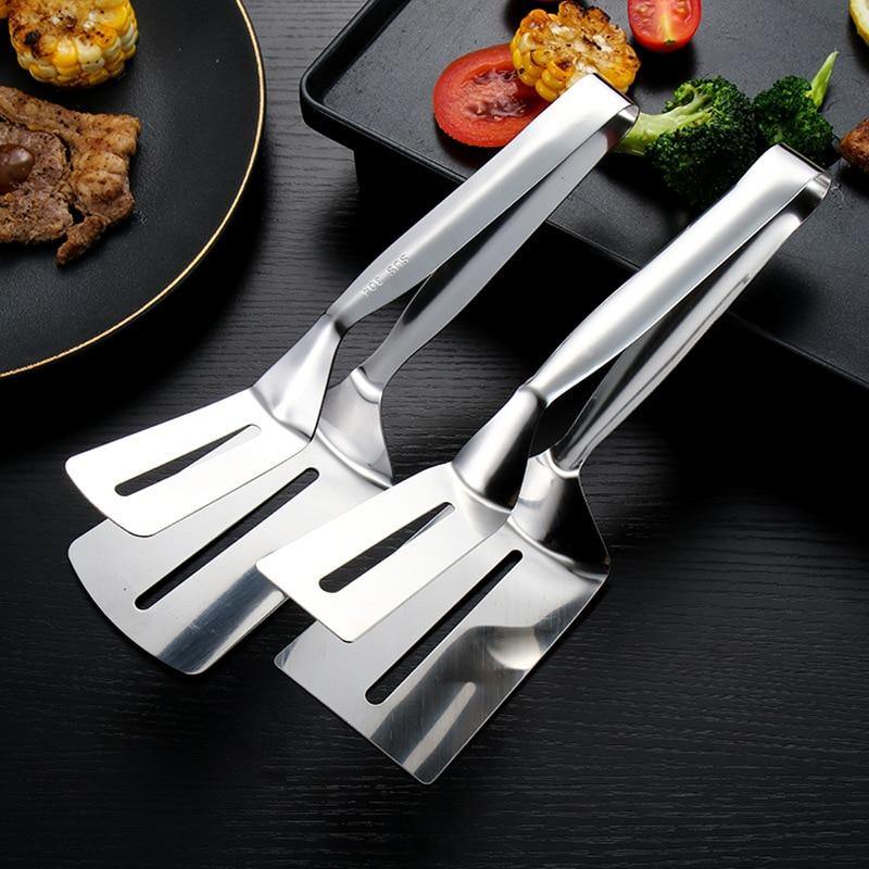 Kitchen Tongs Stainless Steel Heat-Resistant Easy-Clean Surface