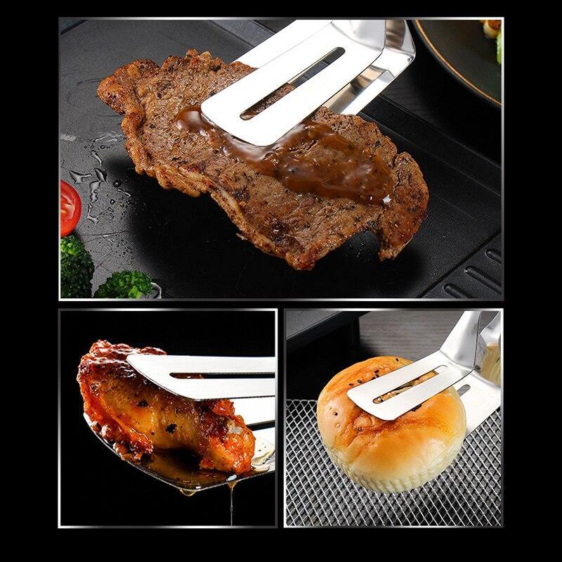 Kitchen Tongs Stainless Steel Heat-Resistant Easy-Clean Surface