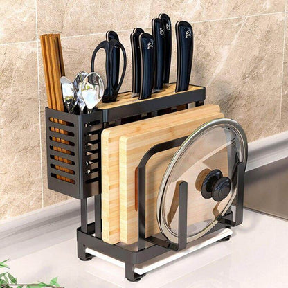 Kitchen Utensil Organizer Stainless Steel Ventilated Drying Rack Side Hooks