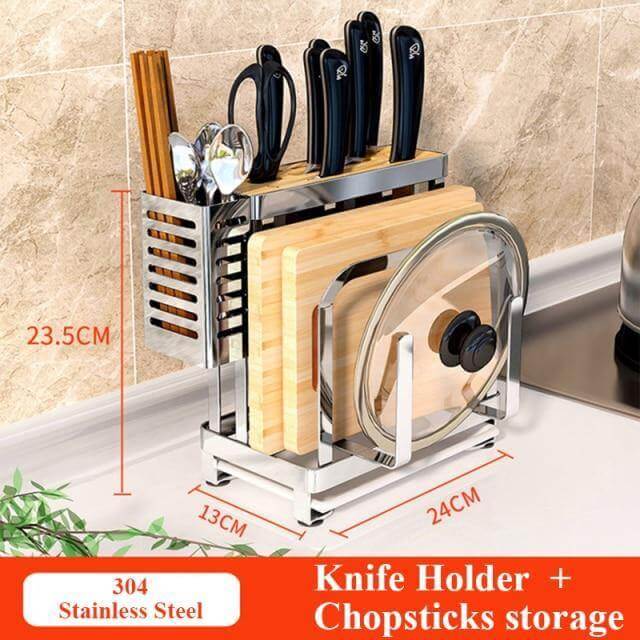 Kitchen Utensil Organizer Stainless Steel Ventilated Drying Rack Side Hooks