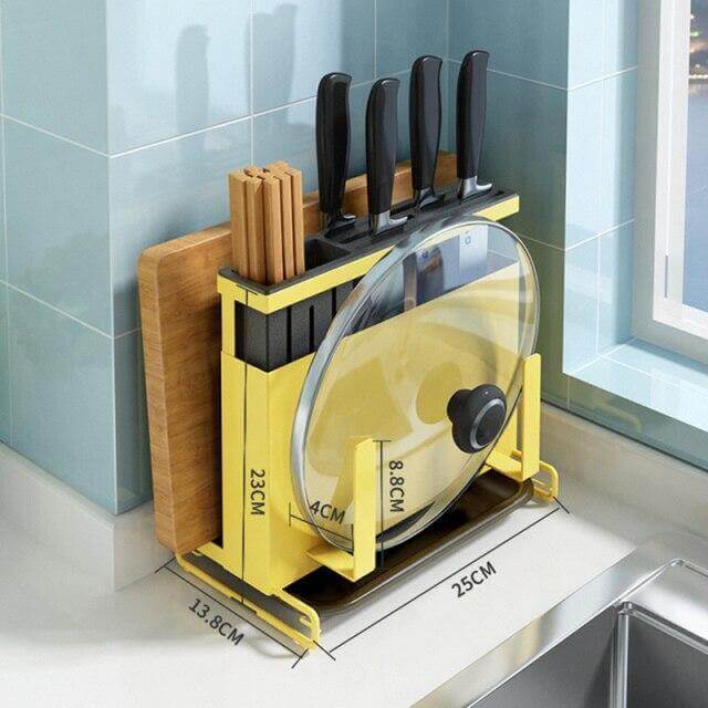 Kitchen Utensil Organizer Stainless Steel Ventilated Drying Rack Side Hooks