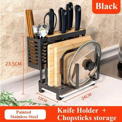 Kitchen Utensil Organizer Stainless Steel Ventilated Drying Rack Side Hooks