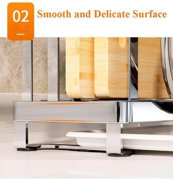 Kitchen Utensil Organizer Stainless Steel Ventilated Drying Rack Side Hooks