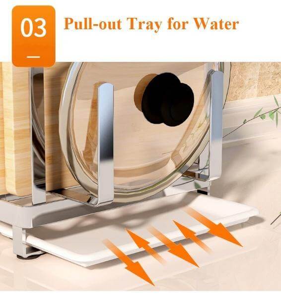 Kitchen Utensil Organizer Stainless Steel Ventilated Drying Rack Side Hooks