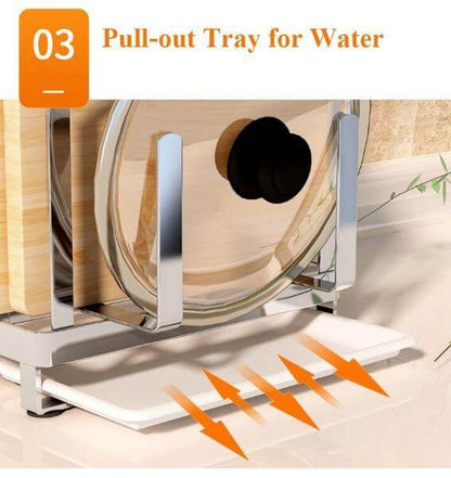 Kitchen Utensil Organizer Stainless Steel Ventilated Drying Rack Side Hooks