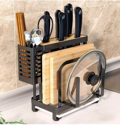 Kitchen Utensil Organizer Stainless Steel Ventilated Drying Rack Side Hooks