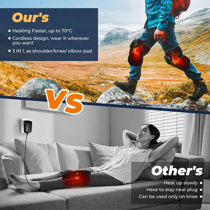 Knee Heating Pad Cordless Rechargeable Six Heat Levels
