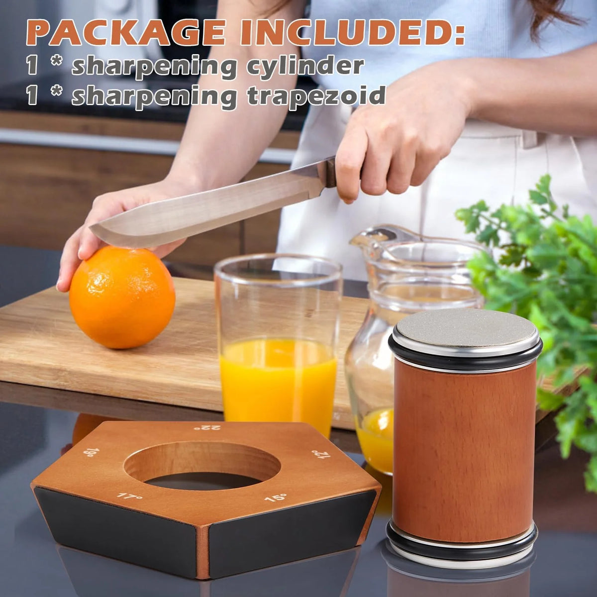 Knife Sharpener Magnetic Angle Guide Diamond-Coated Stones