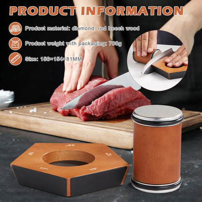 Knife Sharpener Magnetic Angle Guide Diamond-Coated Stones