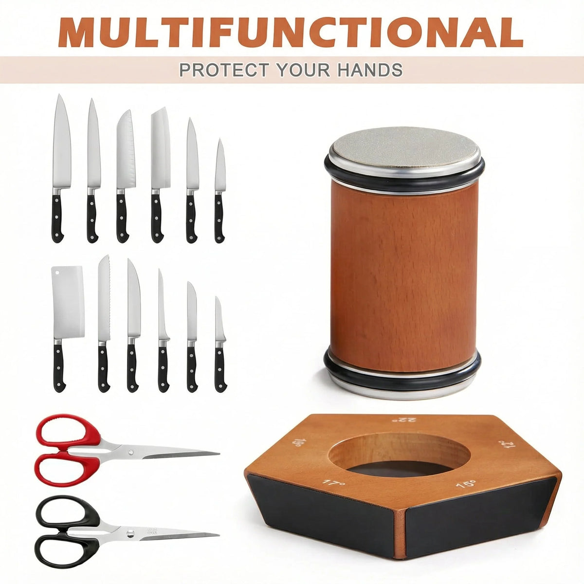 Knife Sharpener Rolling Magnetic Angle Diamond Coated