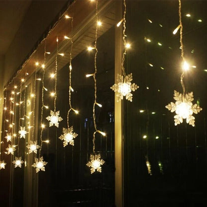 LED Curtain Lights Snowflake Multi Color Waterproof
