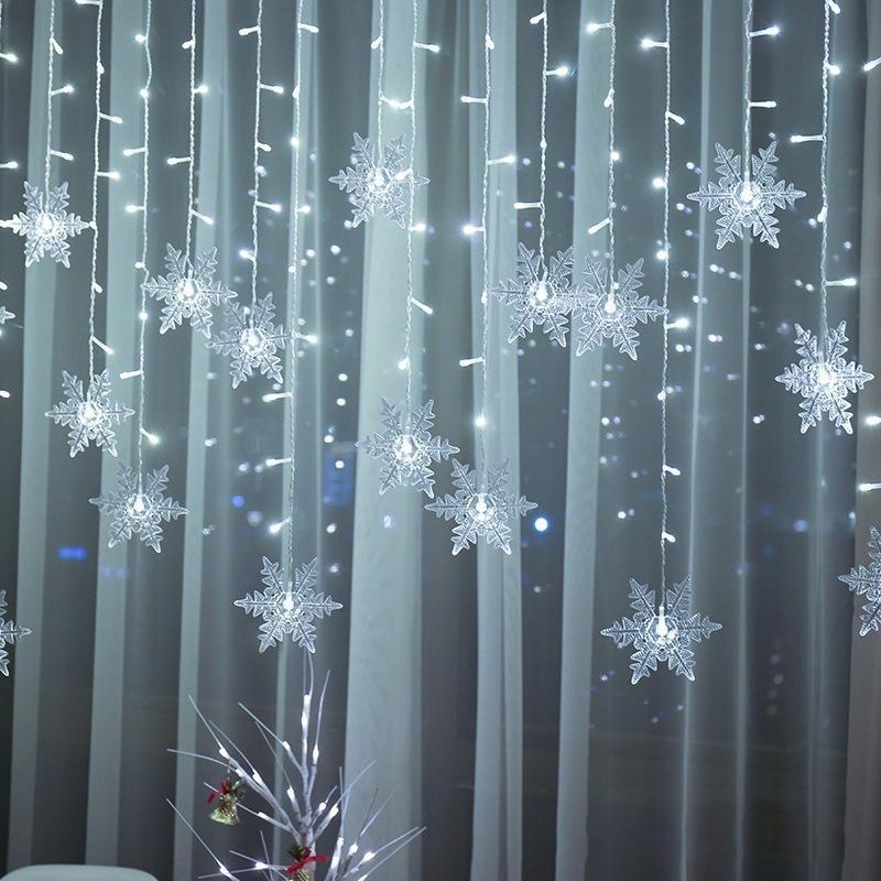 LED Curtain Lights Snowflake Multi Color Waterproof