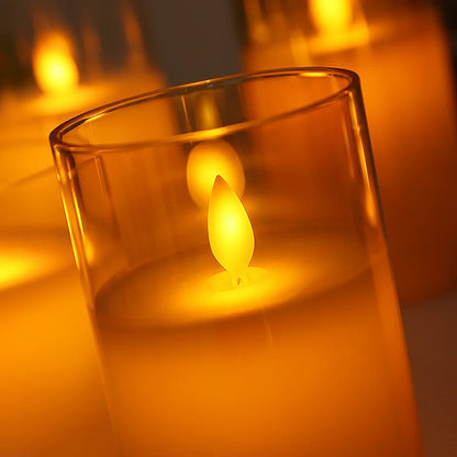 LED Flameless Candles Real Wax Look Remote Control & Timer