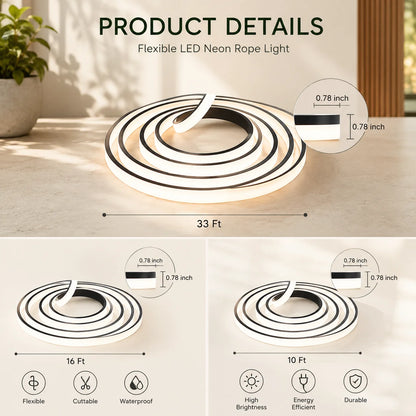 LED Strip Light Flexible Waterproof Silicone Indoor & Outdoor