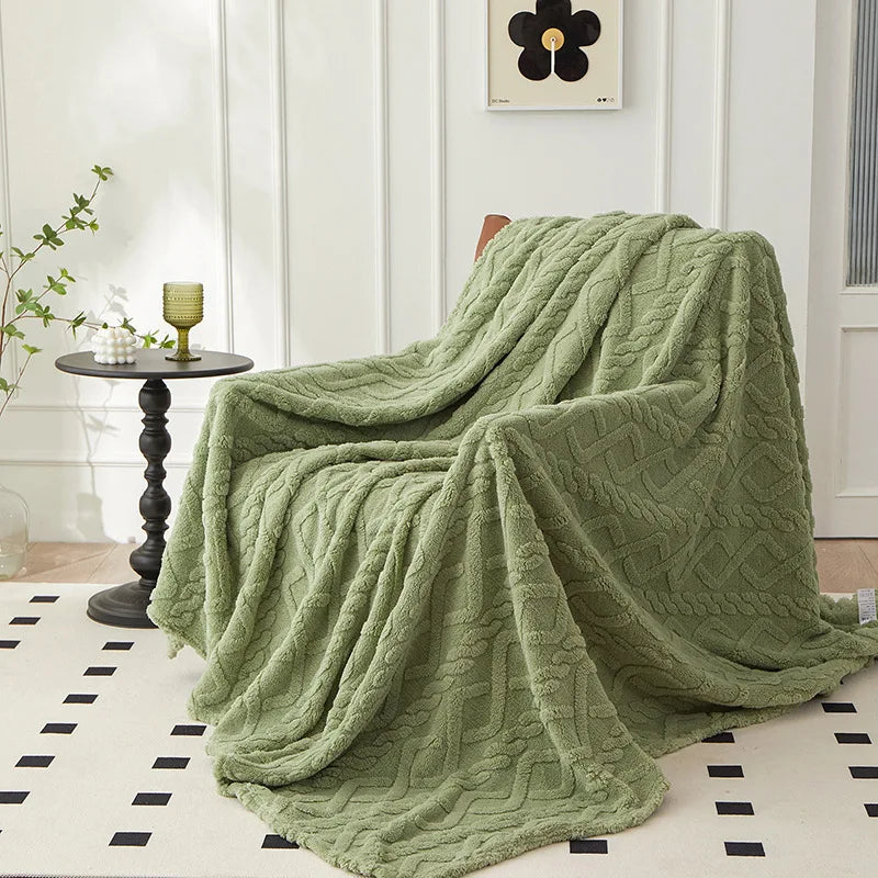 Lambswool Blanket Double-Thick Flannel-Backed