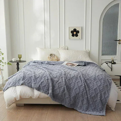 Lambswool Blanket Double-Thick Flannel-Backed