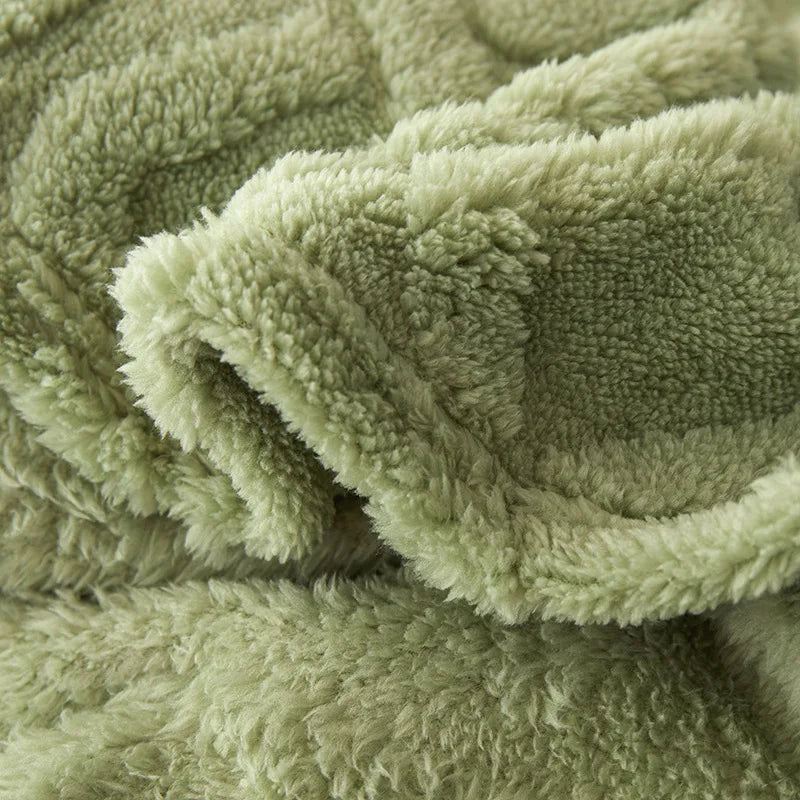 Lambswool Blanket Double-Thick Flannel-Backed