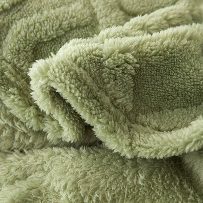 Lambswool Blanket Double-Thick Flannel-Backed