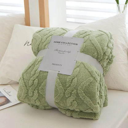 Lambswool Blanket Double-Thick Flannel-Backed