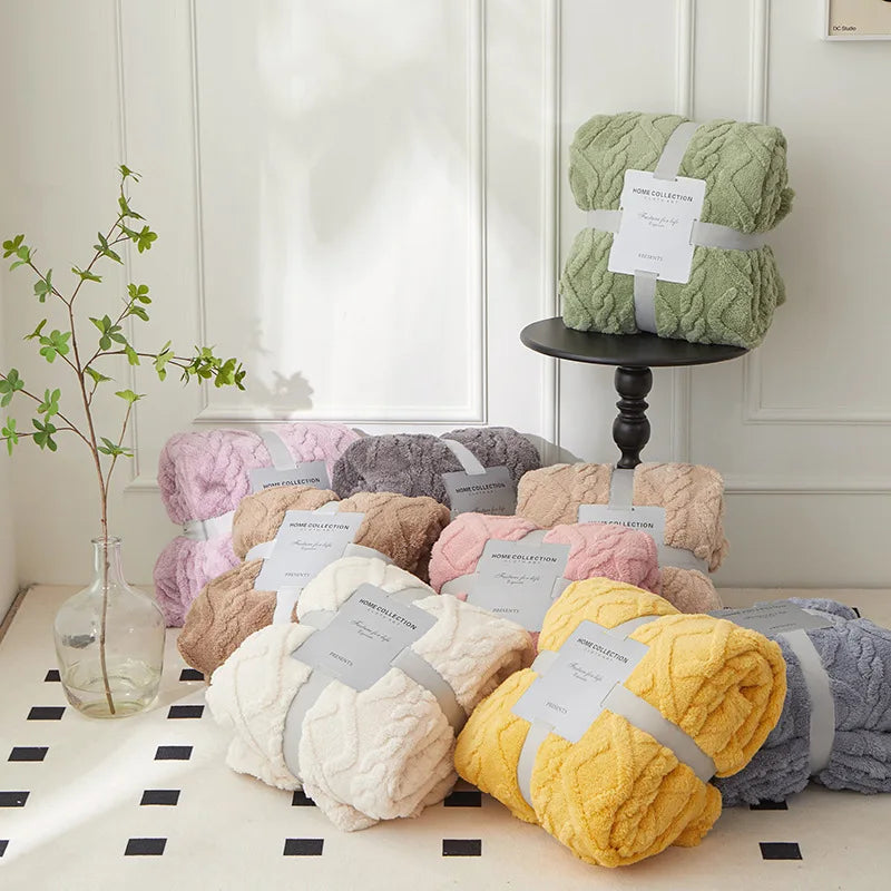 Lambswool Blanket Double-Thick Flannel-Backed