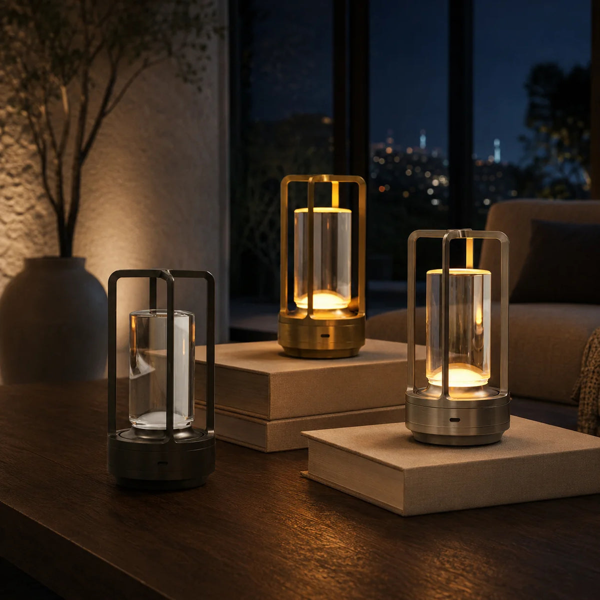 Lantern Cordless Rechargeable Flame-Effect IP65