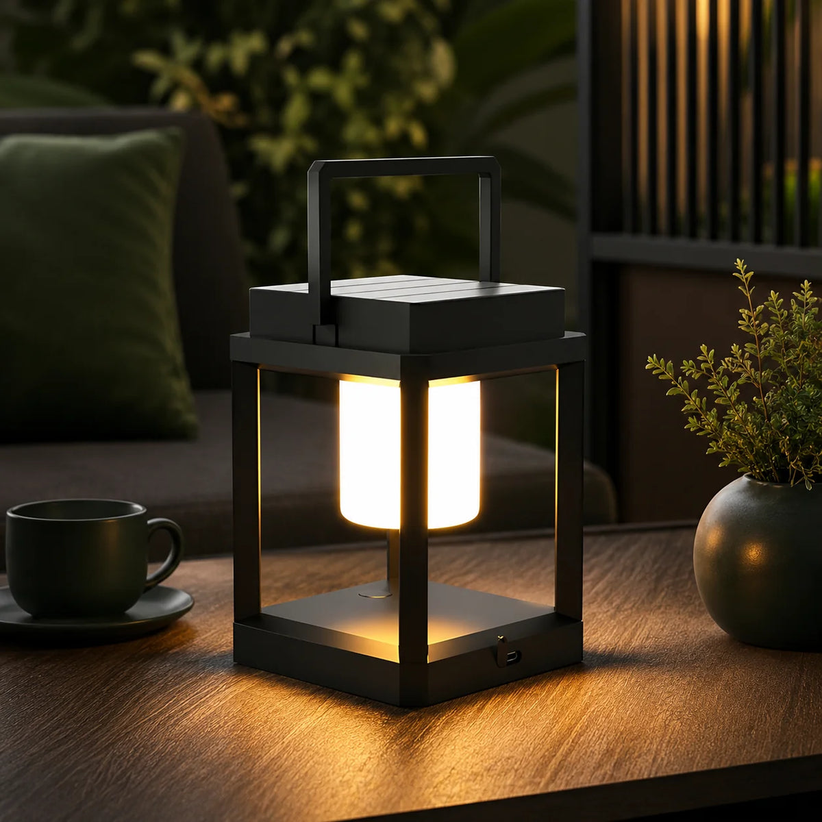 Lantern Solar & USB Rechargeable Dimmable LED