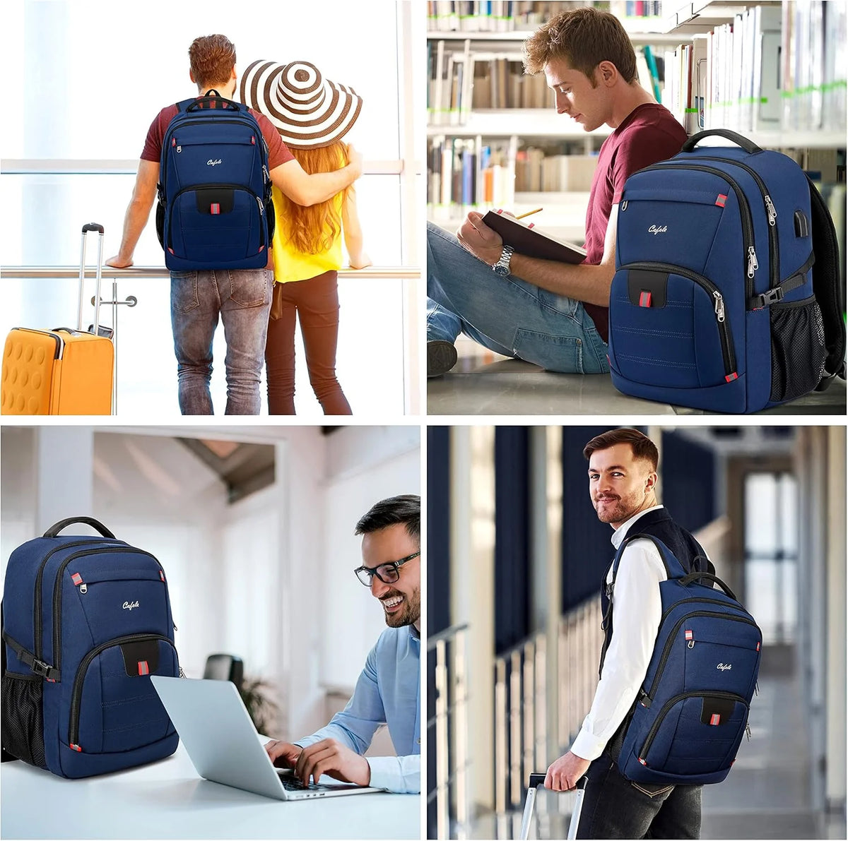 Laptop Backpack 17.3-Inch Waterproof USB Charging RFID Pocket