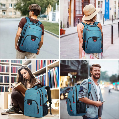 Laptop Backpack 17.3-Inch Waterproof USB Charging RFID Pocket