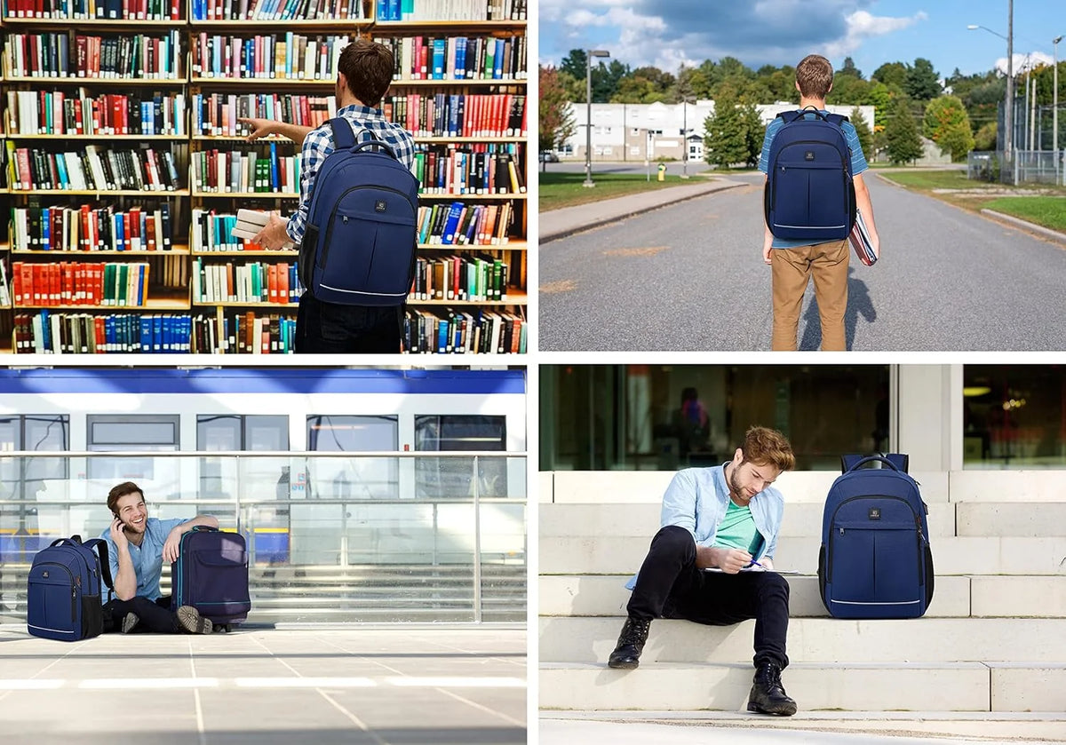 Laptop Backpack 17.3-Inch Waterproof USB Charging RFID Pocket