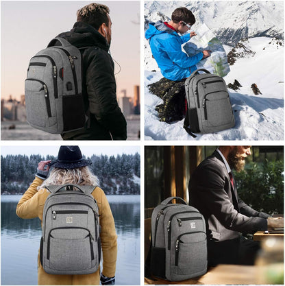 Laptop Backpack Anti-Theft USB Charging Waterproof Fits 15.6-Inch Laptop