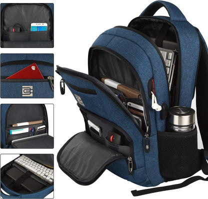 Laptop Backpack Anti-Theft USB Charging Waterproof Fits 15.6-Inch Laptop