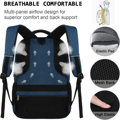Laptop Backpack Anti-Theft USB Charging Waterproof Fits 15.6-Inch Laptop
