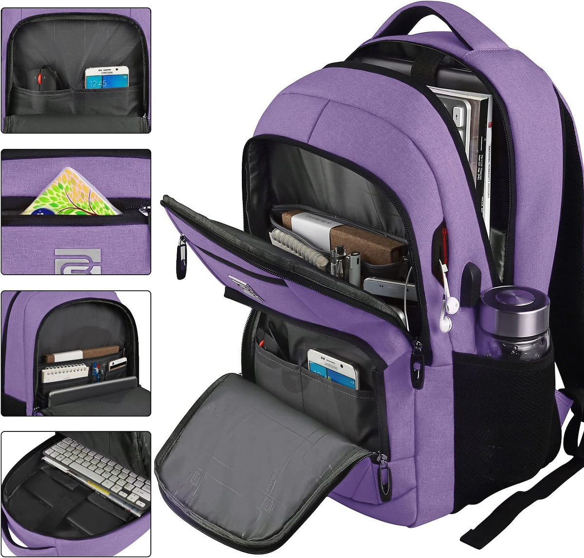 Laptop Backpack Anti-Theft USB Charging Waterproof Fits 15.6-Inch Laptop