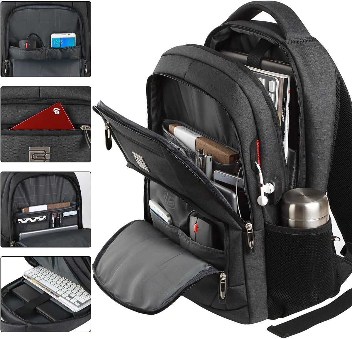 Laptop Backpack Anti-Theft USB Charging Waterproof Fits 15.6-Inch Laptop