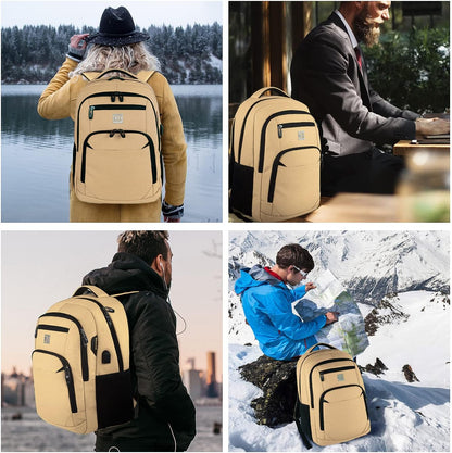 Laptop Backpack Anti-Theft USB Charging Waterproof Fits 15.6-Inch Laptop