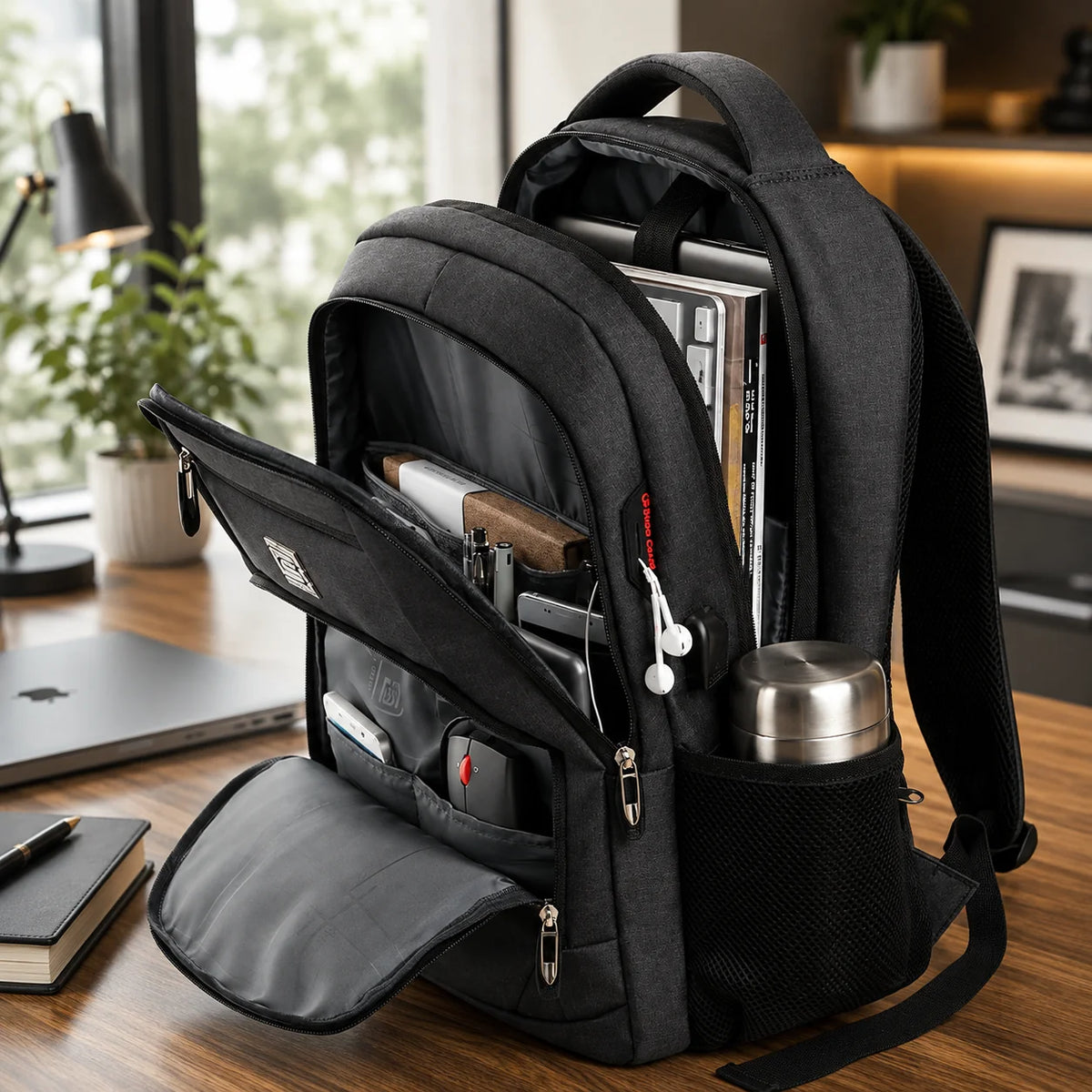 Laptop Backpack Slim Anti-Theft USB Charging Port Fits 15.6 Inch