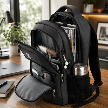 Laptop Backpack Slim Anti-Theft USB Charging Port Fits 15.6 Inch