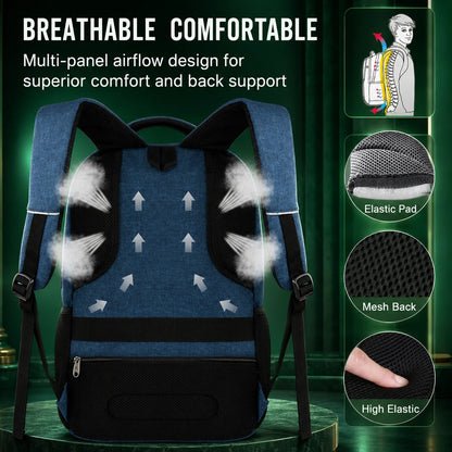 Laptop Backpack Slim Anti-Theft USB Charging Port Fits 15.6 Inch