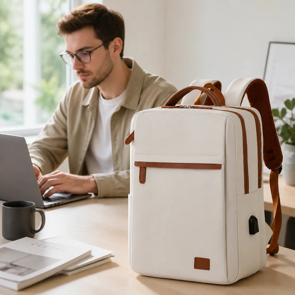 Laptop Backpack Water-Resistant Multi-Compartment Fits 15.6 Inch