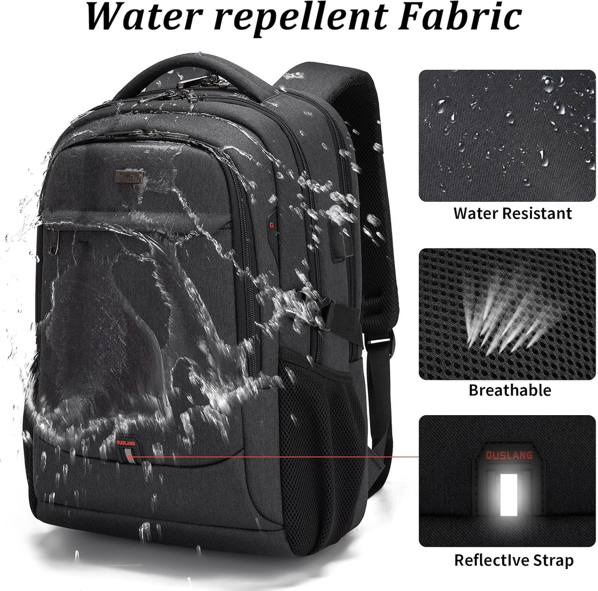 Laptop Backpack Waterproof USB Charging Fits 13–17 Inch