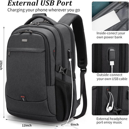 Laptop Backpack Waterproof USB Charging Fits 13–17 Inch