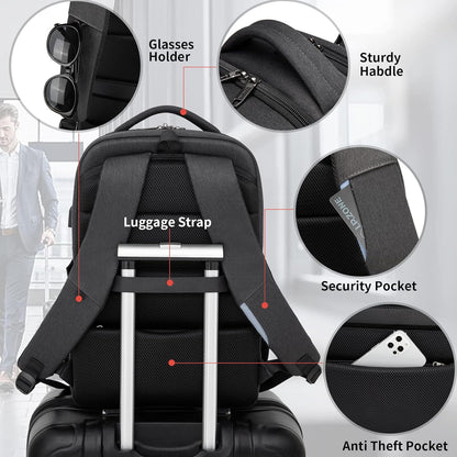 Laptop Backpack Waterproof USB Charging Fits 13–17 Inch