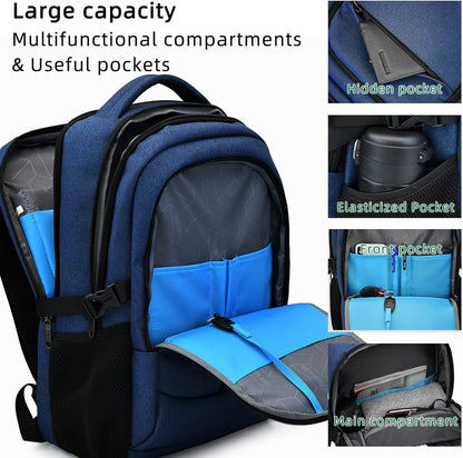 Laptop Backpack Waterproof USB Charging Fits 13–17 Inch
