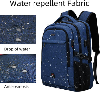 Laptop Backpack Waterproof USB Charging Fits 13–17 Inch