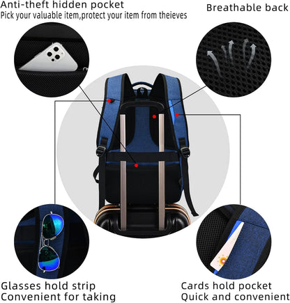 Laptop Backpack Waterproof USB Charging Fits 13–17 Inch