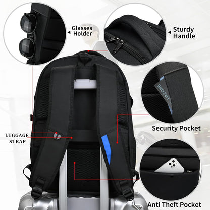 Laptop Backpack Waterproof USB Charging Fits 13–17 Inch