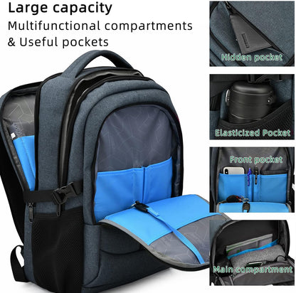 Laptop Backpack Waterproof USB Charging Fits 13–17 Inch
