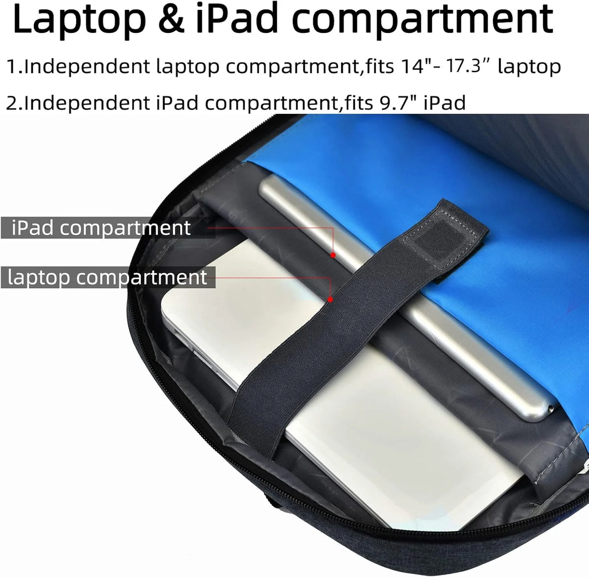 Laptop Backpack Waterproof USB Charging Fits 13–17 Inch